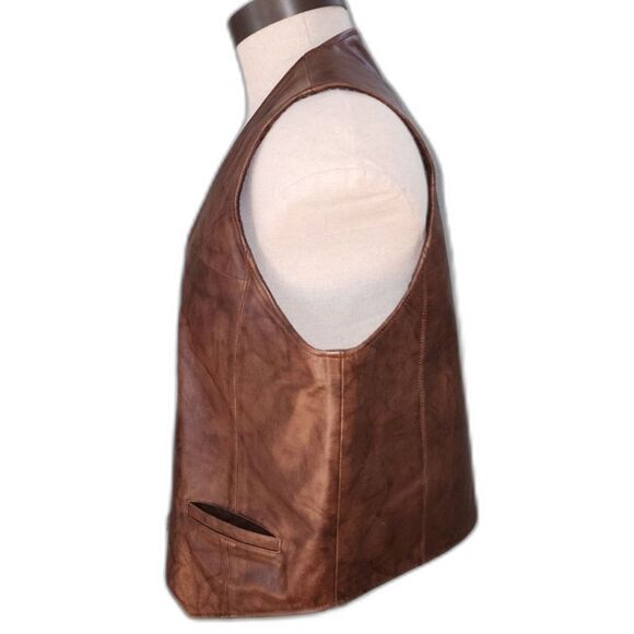 Wilsons Leather Men's Brown Leather Vest Size L - Picture 4 of 8